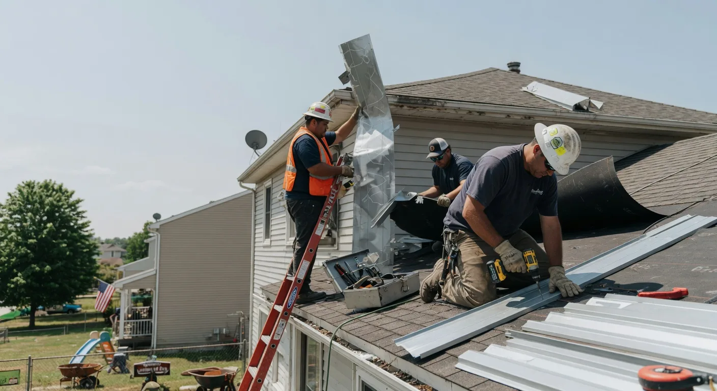 Storm Damage Metal Roof Repair in West Chester, IA
